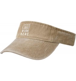 I Don't Know,I Just Work Here Sport Sun Visor Hats Cotton Ball Caps Empty Top Baseball Sun Cap for Men Women,Black Natural $1...