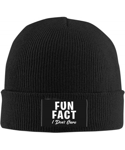 Beanie Fun Fact I Don't Care Funny Gifts Beanie Hat Women Skull Cap Winter Hat Men Slouchy Hat Knit Hats Black Black $9.93 Sk...