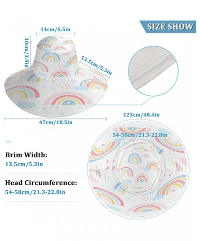 Rainbow Cartoon Colorful Gardening Sun Hat for Men Women Outdoor Wide Brim Beach Hats Fishing Cap $10.34 Sun Hats