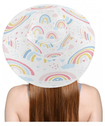 Rainbow Cartoon Colorful Gardening Sun Hat for Men Women Outdoor Wide Brim Beach Hats Fishing Cap $10.34 Sun Hats