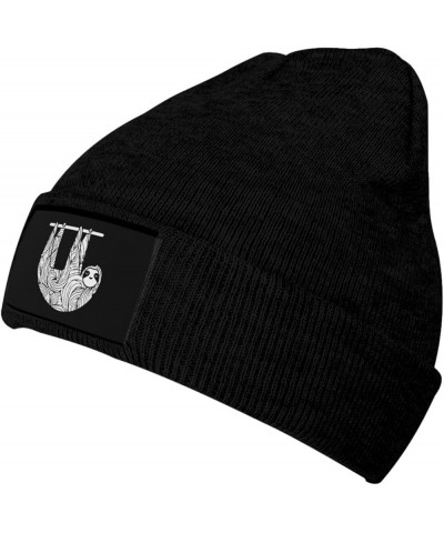 Winter Knit Hat Cap for Men Women, Sloth Clears Unisex Beanie Hat Cuffed Skull Cap Warm Ski Hats Black Black $7.53 Skullies &...