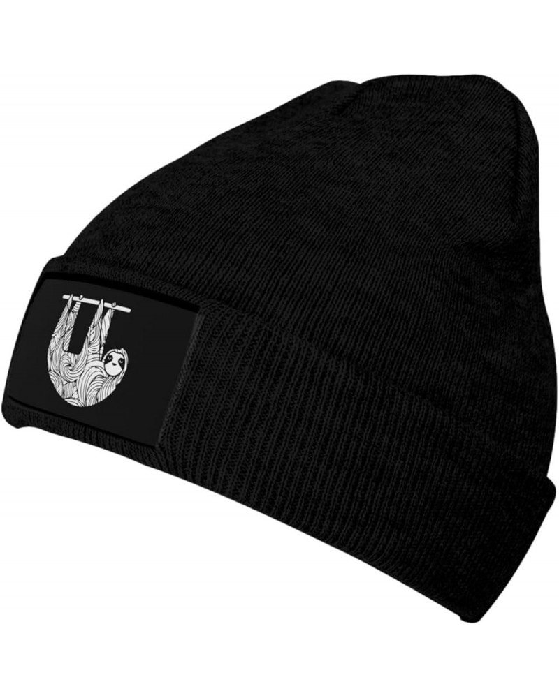 Winter Knit Hat Cap for Men Women, Sloth Clears Unisex Beanie Hat Cuffed Skull Cap Warm Ski Hats Black Black $7.53 Skullies &...