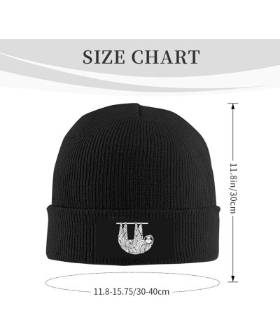 Winter Knit Hat Cap for Men Women, Sloth Clears Unisex Beanie Hat Cuffed Skull Cap Warm Ski Hats Black Black $7.53 Skullies &...