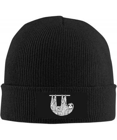 Winter Knit Hat Cap for Men Women, Sloth Clears Unisex Beanie Hat Cuffed Skull Cap Warm Ski Hats Black Black $7.53 Skullies &...