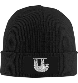 Winter Knit Hat Cap for Men Women, Sloth Clears Unisex Beanie Hat Cuffed Skull Cap Warm Ski Hats Black Black $7.53 Skullies &...