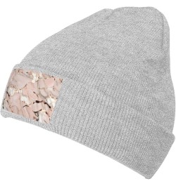 Rose Gold Marble Print Beanie Hat Gift Knitted Hat for Men Women,Lightweight,Elastic, Suitable for Travel Gray $12.48 Skullie...