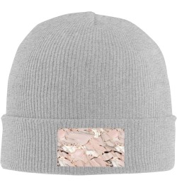 Rose Gold Marble Print Beanie Hat Gift Knitted Hat for Men Women,Lightweight,Elastic, Suitable for Travel Gray $12.48 Skullie...