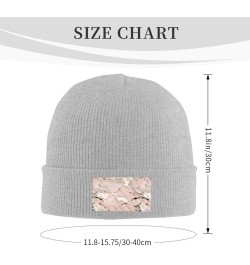 Rose Gold Marble Print Beanie Hat Gift Knitted Hat for Men Women,Lightweight,Elastic, Suitable for Travel Gray $12.48 Skullie...