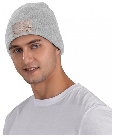 Rose Gold Marble Print Beanie Hat Gift Knitted Hat for Men Women,Lightweight,Elastic, Suitable for Travel Gray $12.48 Skullie...