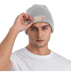 Rose Gold Marble Print Beanie Hat Gift Knitted Hat for Men Women,Lightweight,Elastic, Suitable for Travel Gray $12.48 Skullie...