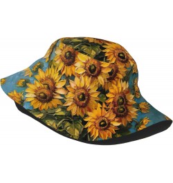 Oil Painting Sunflower Print Bucket Hat Packable Travel Sun Caps Fisherman Beach Sun Hat Unisex for Teens Women Men Kids $12....