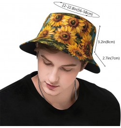 Oil Painting Sunflower Print Bucket Hat Packable Travel Sun Caps Fisherman Beach Sun Hat Unisex for Teens Women Men Kids $12....