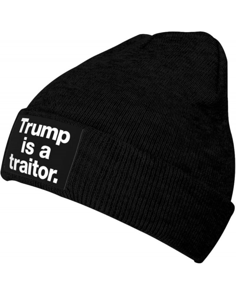 Trump is A Traitor Winter Beanie Knit Hat for Men Women Soft Stylish Black $9.66 Skullies & Beanies