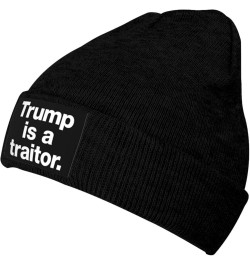 Trump is A Traitor Winter Beanie Knit Hat for Men Women Soft Stylish Black $9.66 Skullies & Beanies