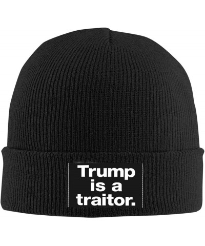 Trump is A Traitor Winter Beanie Knit Hat for Men Women Soft Stylish Black $9.66 Skullies & Beanies