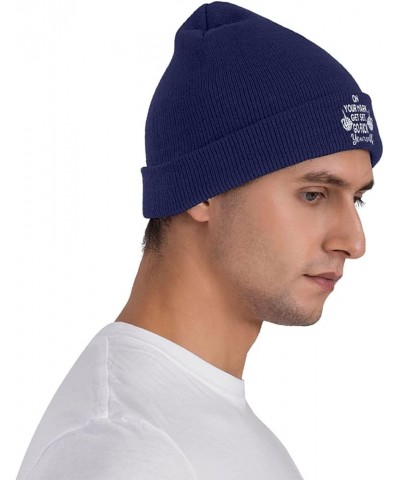 On Your Mark Get Set Go Fuck Yourself Beanie for Men Women Black Winter Hat Warm Knit Cuffed Beanies Navy Blue $13.87 Skullie...