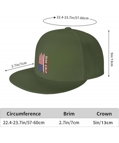 American Flag Disk Golf Snapback Hats for Men Baseball Cap Trucker Hat Flat Brim Hats Moss Green $11.42 Baseball Caps