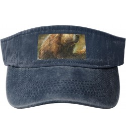 Beaver Print Washed Denim Open Top Hat for Outdoor Decoration,Suitable for Men,Women $12.97 Sun Hats