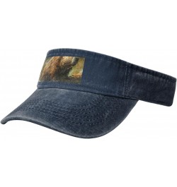 Beaver Print Washed Denim Open Top Hat for Outdoor Decoration,Suitable for Men,Women $12.97 Sun Hats