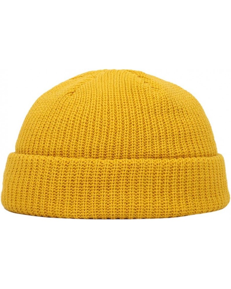 Men and Women Outdoor Solid Color Hole Knitted Cotton Hat Sunscreen Running Sports Warm Knitted Hat Women Big D-yellow $10.53...