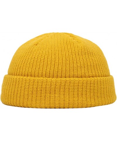 Men and Women Outdoor Solid Color Hole Knitted Cotton Hat Sunscreen Running Sports Warm Knitted Hat Women Big D-yellow $10.53...