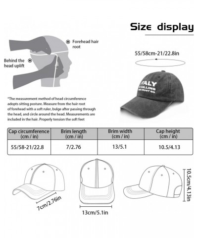 Italy is Calling and I Must Go Hat Baseball Hats Pigment Black Mens Hat Gifts for Women Hiking Hat $11.26 Baseball Caps