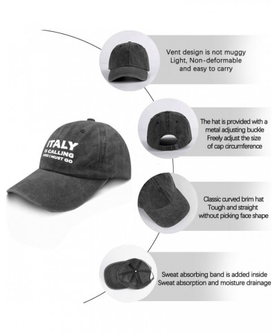 Italy is Calling and I Must Go Hat Baseball Hats Pigment Black Mens Hat Gifts for Women Hiking Hat $11.26 Baseball Caps