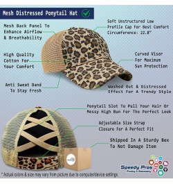 Womens Ponytail Cap Lifeline Skiing B Olympics Sports Event Distressed Trucker Hats Leopard $13.50 Baseball Caps