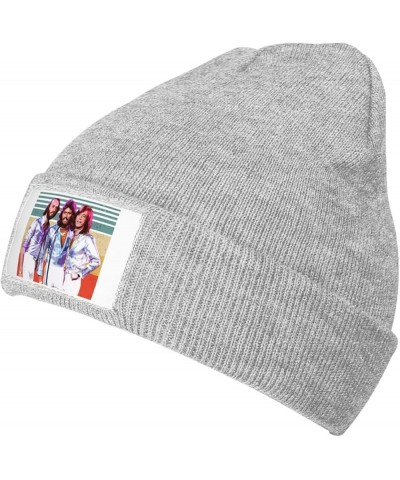 Bee Music Gees Knitted Hat Personalised Warm Winter Ski Knit Skull Caps Plain Cuffed Beanie Black Gray $12.16 Skullies & Beanies