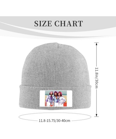 Bee Music Gees Knitted Hat Personalised Warm Winter Ski Knit Skull Caps Plain Cuffed Beanie Black Gray $12.16 Skullies & Beanies