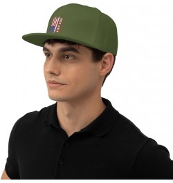 American Flag Disk Golf Snapback Hats for Men Baseball Cap Trucker Hat Flat Brim Hats Moss Green $11.42 Baseball Caps