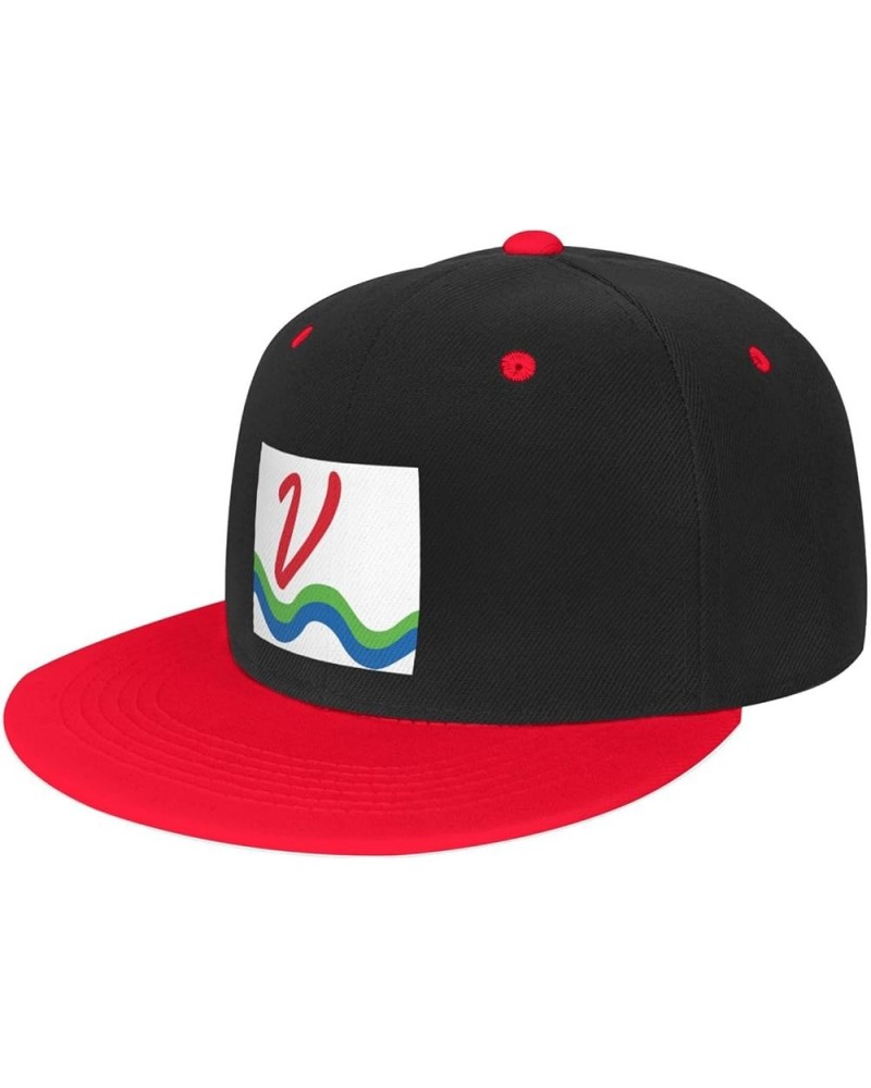 Flag of Vermillion, South Dakota Baseball Cap for Men Women Snapback Hat Adjustable Flat Bill Hats Red $14.09 Baseball Caps