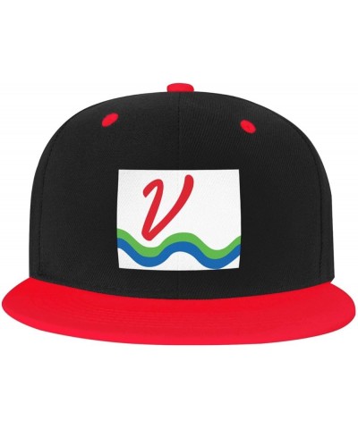 Flag of Vermillion, South Dakota Baseball Cap for Men Women Snapback Hat Adjustable Flat Bill Hats Red $14.09 Baseball Caps