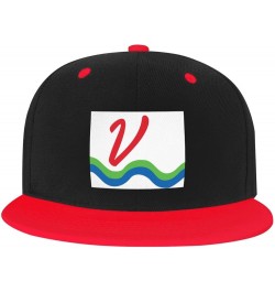 Flag of Vermillion, South Dakota Baseball Cap for Men Women Snapback Hat Adjustable Flat Bill Hats Red $14.09 Baseball Caps