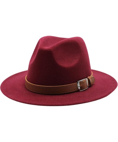 Fedora Hat Hip Hop Jazz Hat Belt Accessories Autumn and Winter Hat Unisex Fedora Hat for Women Classic Panama Hat Purple $16....