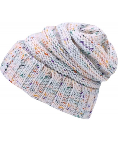 Knit Beanies Hat for Men Women Winter Mix Colors Knitted Hat Stretchy Baggy Cuff Caps Roll-Up Edge Unisex Skull Cap Beige $11...