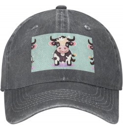 Cute Black Cow Baseball Cap Adjustable Twill Bulk with Ponytail Hole Washed Dad Hat for Men Women Deep Heather $14.66 Basebal...