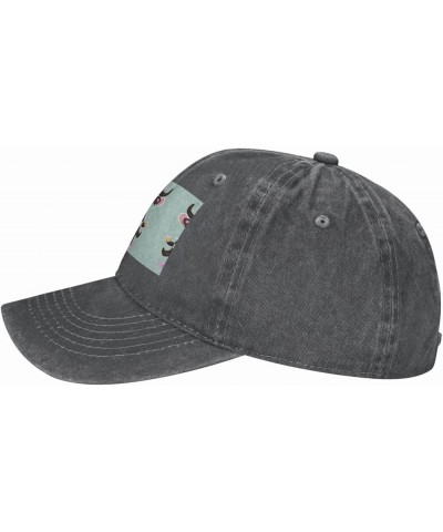 Cute Black Cow Baseball Cap Adjustable Twill Bulk with Ponytail Hole Washed Dad Hat for Men Women Deep Heather $14.66 Basebal...