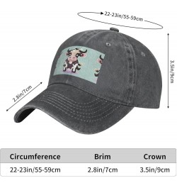 Cute Black Cow Baseball Cap Adjustable Twill Bulk with Ponytail Hole Washed Dad Hat for Men Women Deep Heather $14.66 Basebal...