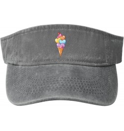 Sweet and Colorful Love Ice Cream Sun Hat Sun Visor Hats for Women Men Baseball Cap Golf Hats Gray $13.97 Visors