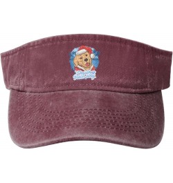 Cute Golden Retriever with Santa Hat Sun Hat Sun Visor Hats for Women Men Baseball Cap Golf Hats Red $9.47 Sun Hats