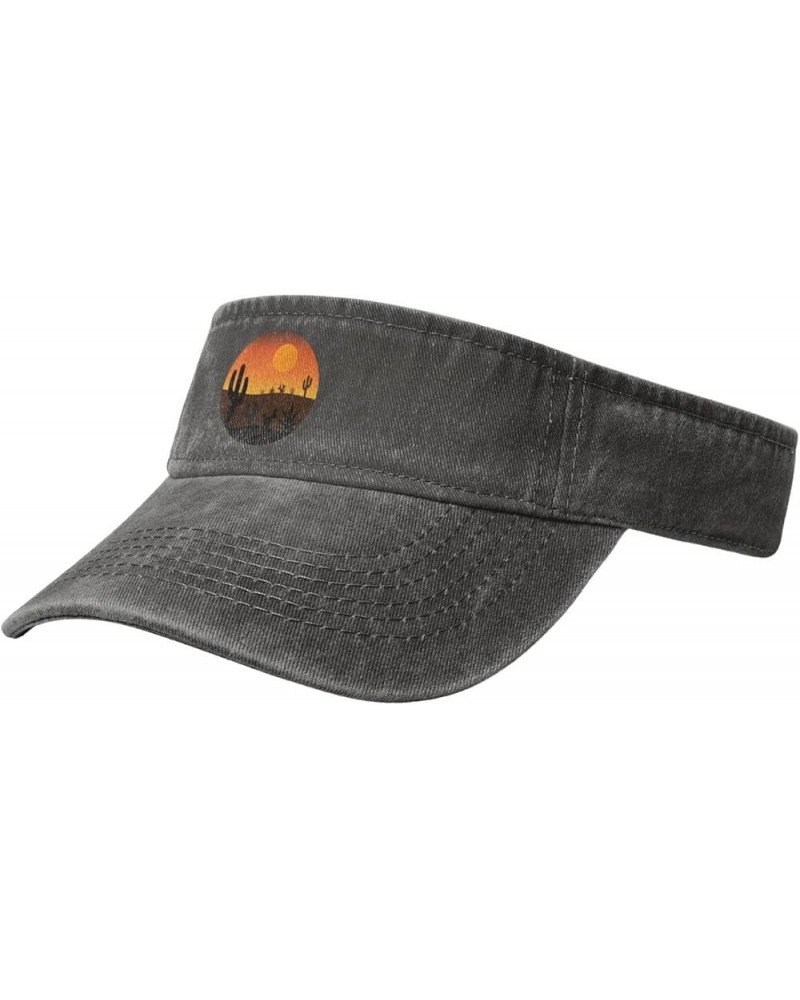 Desert Cactus Sun Visor Hats for Women Men Adjustable Sports Sun Hats Golf Cap Deep Heather $11.09 Visors