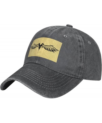 Gothic Angel Graffiti Pattern Baseball Cap - Adjustable Washed Cotton Vintage Outdoor Sports Hat for Men Women Dark Gray $9.9...