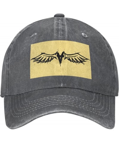 Gothic Angel Graffiti Pattern Baseball Cap - Adjustable Washed Cotton Vintage Outdoor Sports Hat for Men Women Dark Gray $9.9...