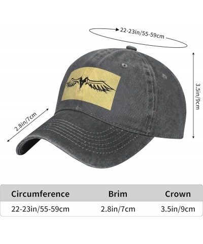 Gothic Angel Graffiti Pattern Baseball Cap - Adjustable Washed Cotton Vintage Outdoor Sports Hat for Men Women Dark Gray $9.9...