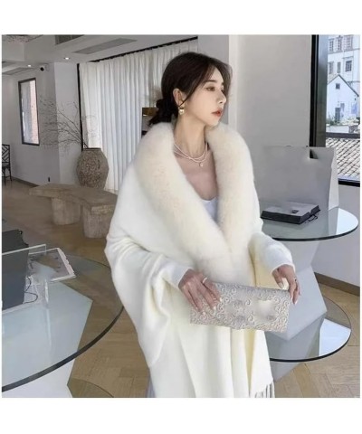 Autumn Winter Women Party Dress Shawl Cloak Cardigan White $26.57 Scarves