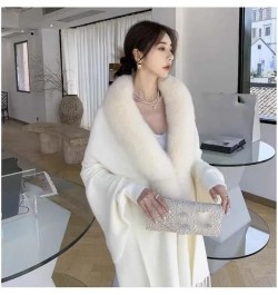 Autumn Winter Women Party Dress Shawl Cloak Cardigan White $26.57 Scarves