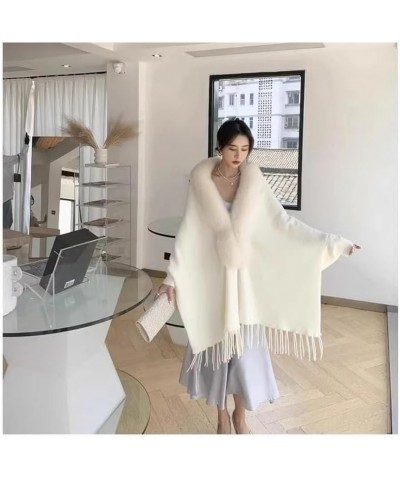 Autumn Winter Women Party Dress Shawl Cloak Cardigan White $26.57 Scarves