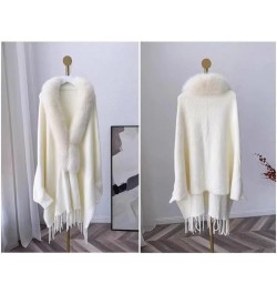 Autumn Winter Women Party Dress Shawl Cloak Cardigan White $26.57 Scarves