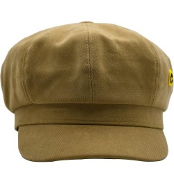 Womens Newsboy Cap French Fashion Hats Summer Cabbie Baker Boy Hat for Fall Beret Cap T3-smile-khaki $11.50 Newsboy Caps